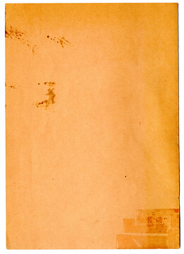 Vergilbte Seite mit Klebestreifenresten &ndash; Vintage Papiertextur