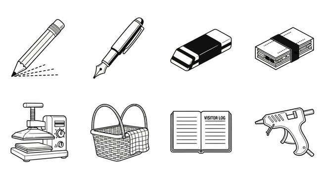 Versatile vector icon collection for digital documents and file download functionalities, ideal for modern user interfaces, data management, and online content retrieval concepts