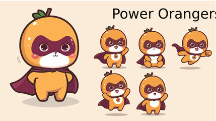 Naklejka premium Power Oranger Chibbi Style