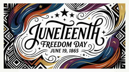 Fototapeta premium Juneteenth Freedom Day Celebration Sign.