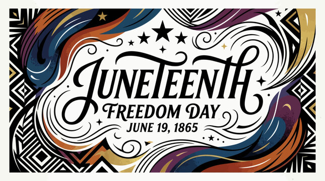 Juneteenth Freedom Day Celebration Sign.