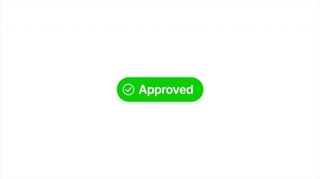 Green Approved Button with Checkmark Animation, Success Validation UI, Confirmed Status, Web Agreement Icon, Positive Result Feedback 4k video