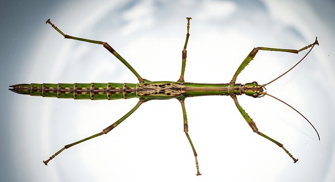 Green stick insect macro photography detailed insect anatomy