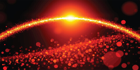 Double layered orange particle glow with arc and field of light, particle © Romana