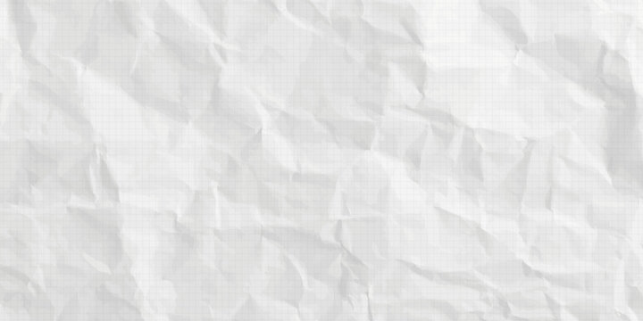White wrinkled paper texture. Vector halftone pixelated manga background. Light beige neutral color dots bg. Grungy urban backdrop. Wide horizontal duotone banner. Crumpled punk collage template