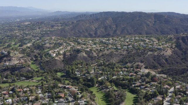 Community Near Corbin Canyon Park Woodland Hills Los Angeles California Drone 