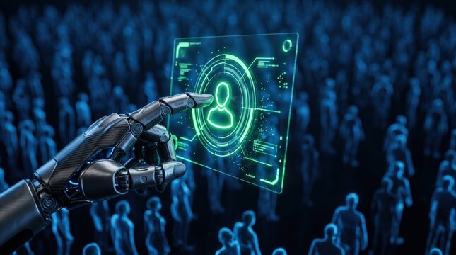 Ai-powered interaction with digital profiles virtual environment technology showcase futuristic view