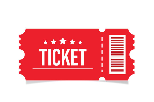 Red Admit One Ticket Vector Template | Modern Event Pass Design