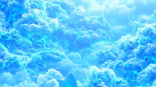 青く光る雲と蝶は,環境に優しいキャンペーンや旅行Vlogに最適です。