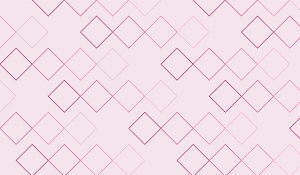 Abstract vector background with diamond outline pattern for soft pink texture illustration.