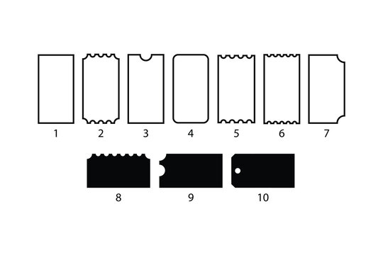 Ticket Stub Shapes and Borders Vector Set | Coupon Template Collection
