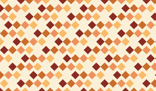 Seamless vector background with diamond shape pattern for warm autumn texture illustration.