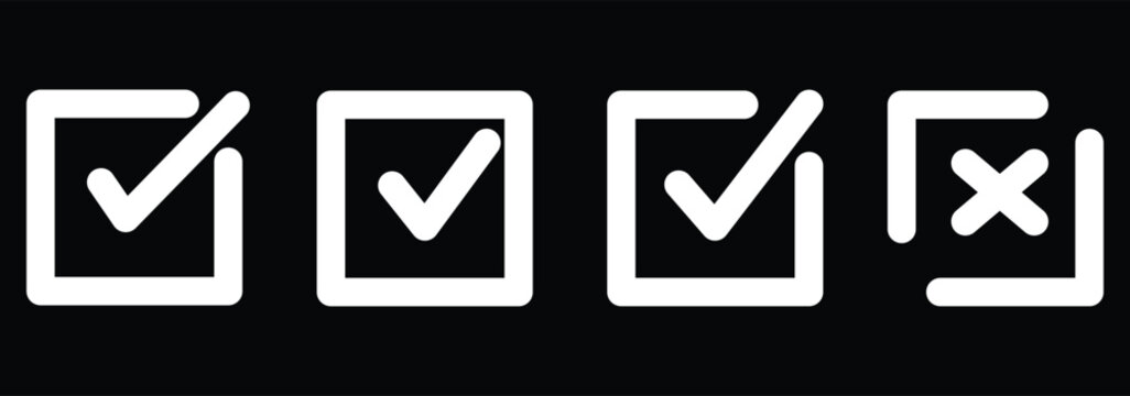 checkmark and X mark icon. check and uncheck icon vector. validation icon vector. for apps and websites.