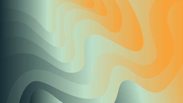 Green Orange Abstract Gradient Waves Background