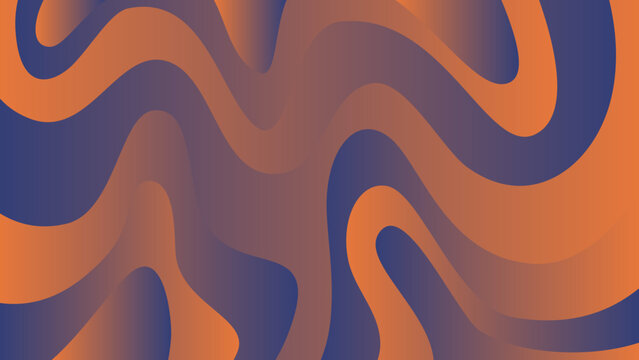 Orange and Blue Abstract Gradient Waves Background