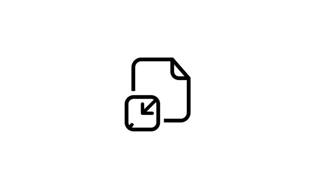 Document icon featuring an arrow shortcut animation isolated on white background