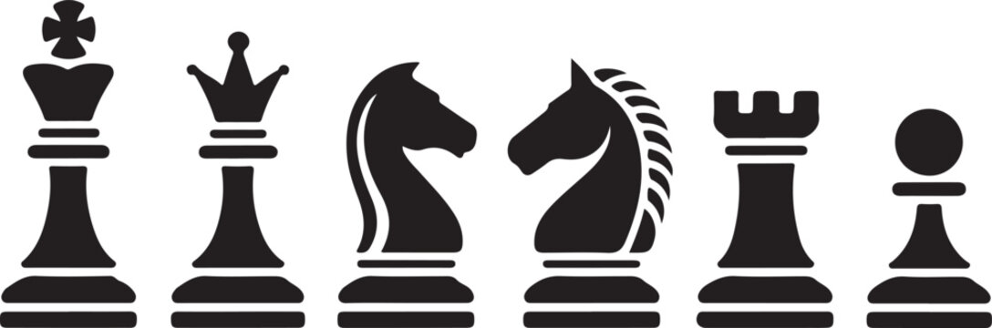 vector illustrations of chess pieces