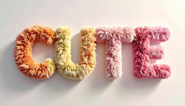 Cute Fuzzy Love Text Design