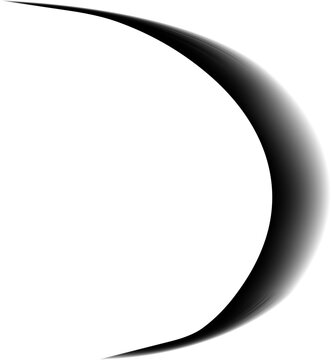 Side cutout with large half circle contour and curved silhouette.