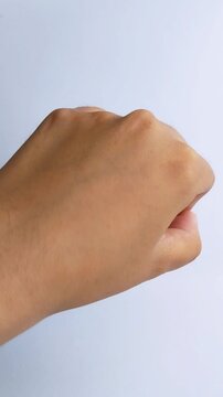 Showing hand skin after cleaning with natural skin whitening soap. Isolated white background. Clean bright healthy complexion.