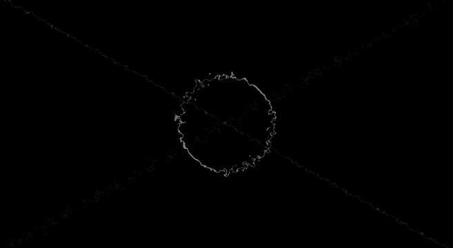 Abstract glowing circle energy pulse overlay on animation black background