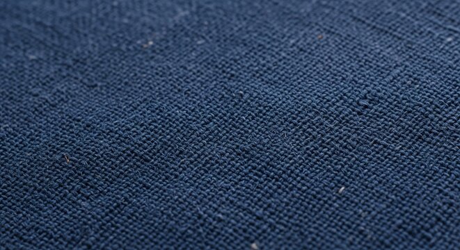 Close up of dark blue textured fabric with visible weave pattern.