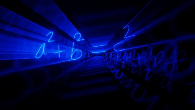 Abstract Glowing Pythagorean Theorem Mathematics Concept Background