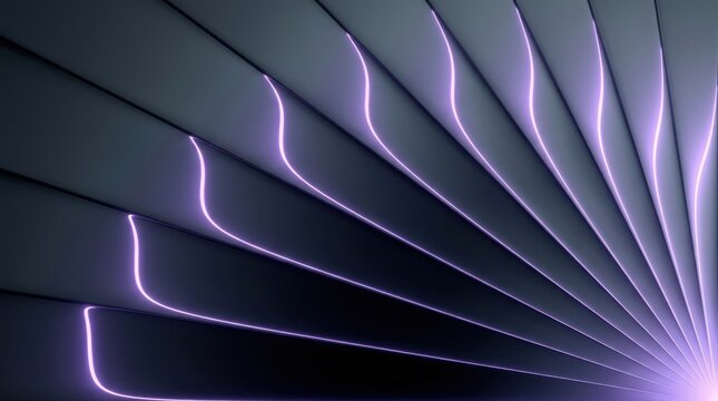 An abstract purple and blue fractal background features a bright tech wave pattern with dark lines and a flowing curve design, creating a modern vector illustration wallpaper texture