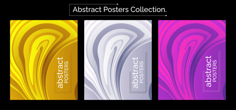 Minimal Abstract Background Set with Flowing Curved Layers and Pastel Design