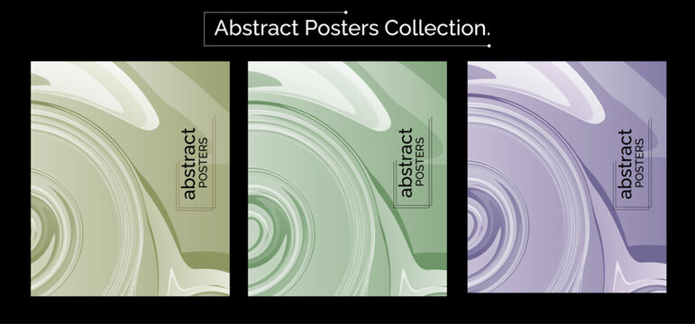 Modern Graphic Poster Templates with Dynamic Flow Shapes and Abstract Layers