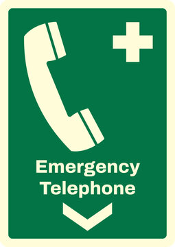 OSHA-ANSI_safety signs emergency and first aid_directional_emergency telephone