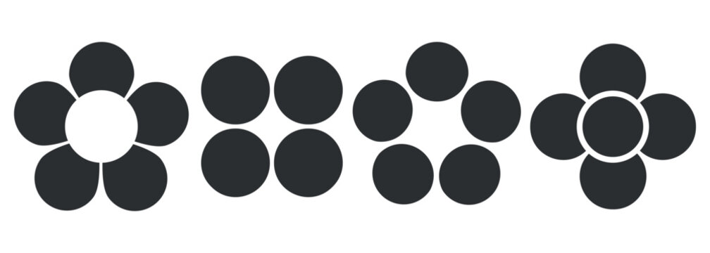 Black infographic circle template set. Circle arrows modern infographic 3-5 options for diagram, layout, flowchart, steps, parts, chart, web design,