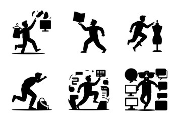 Fototapeta premium Dynamic Fashion Commerce: Six Concept Silhouettes of Style Discovery and Product Promotion Journey