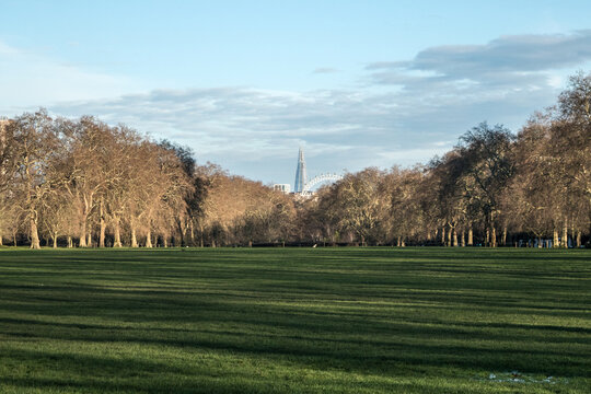 View of The Shard and London Eye from Hyde Park