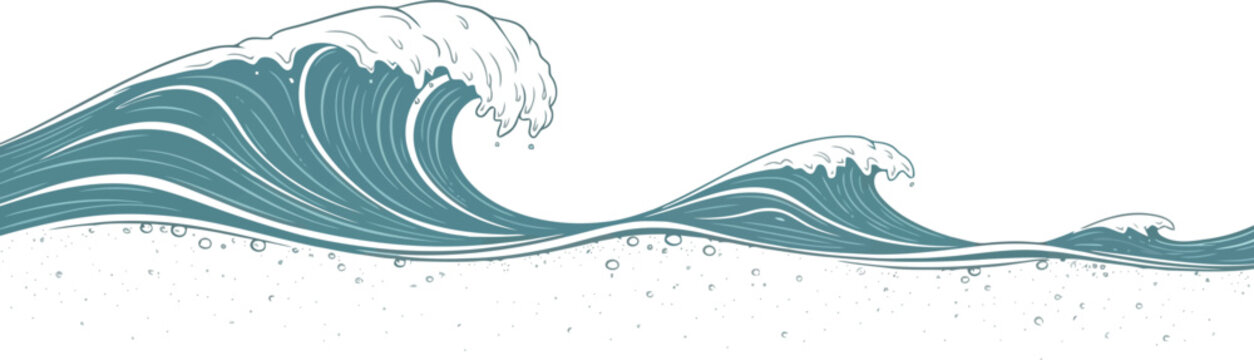 Crashing ocean waves with spray and foam illustration ocean wave water wave nature background sea crashing illustration background breaking powerful refreshing swimming underwater