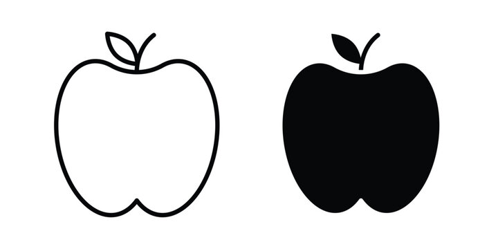 Apple icon simple vector set