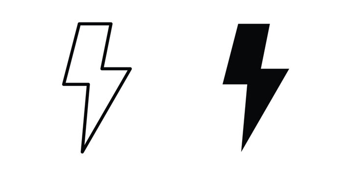 Bolt icon simple vector set