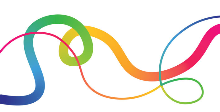 Colorful abstract ribbon swirls vibrant gradient design element for modern branding