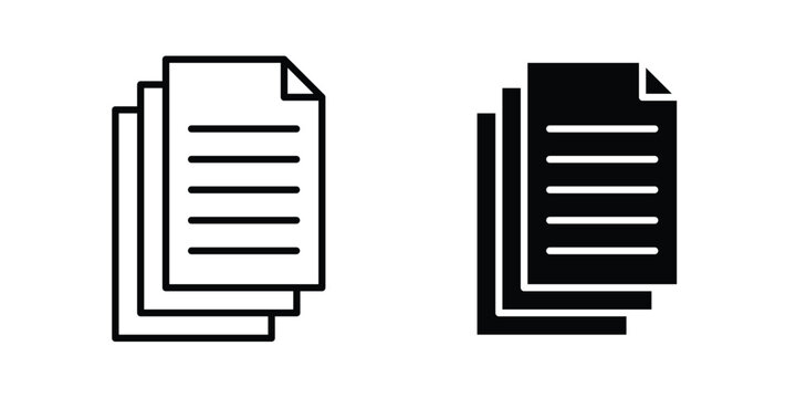 Documents icon simple vector set