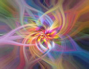Fototapeta premium a colorful flower with a bright, abstract design