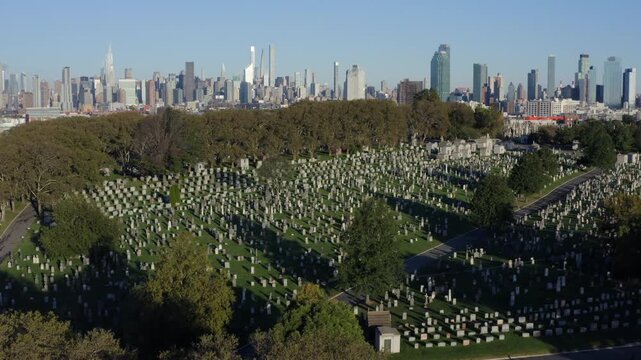 Calvary Cemetery Queens Maspeth New York Drone Aerial View
