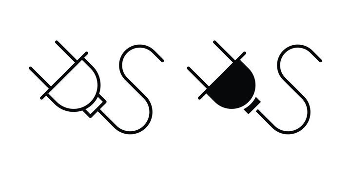 Electric plug icon simple vector set