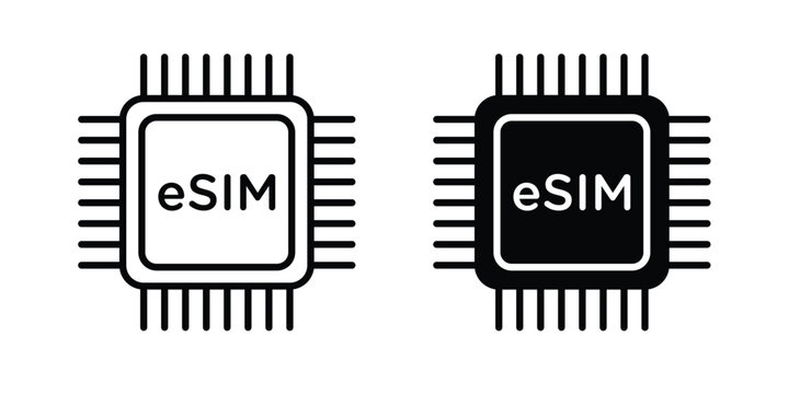 ESIM icon simple vector set