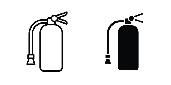 Fire extinguisher icon simple vector set