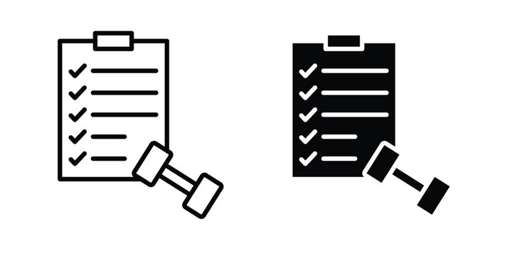Fitness plan icon simple vector set