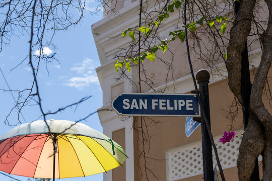 street sign in the city of Puerto plata with the street name called San Felipe