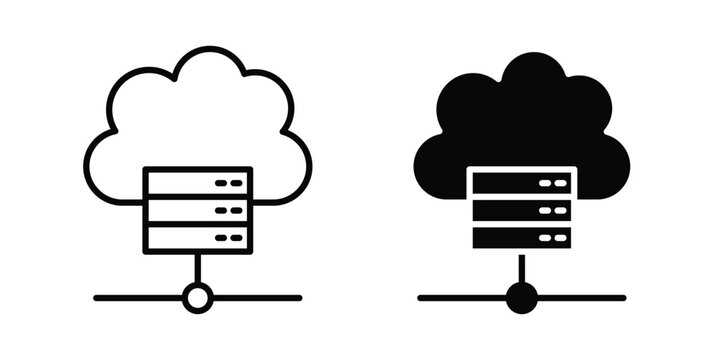 Hosting icon simple vector set