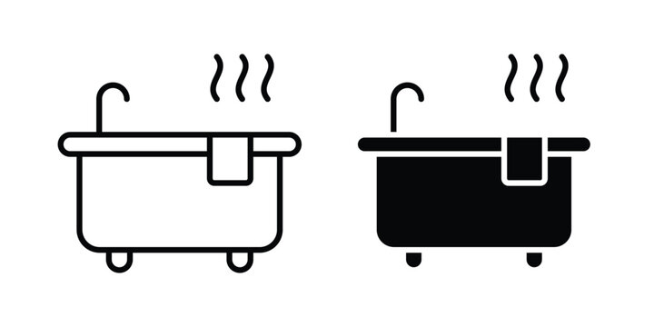 Jacuzzi icon simple vector set