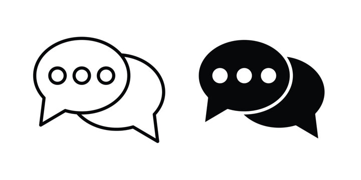 Live chat icon simple vector set
