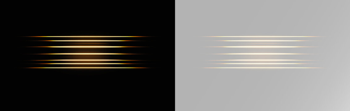 Glow golden linear speed lines design element for elite corporate presentation
